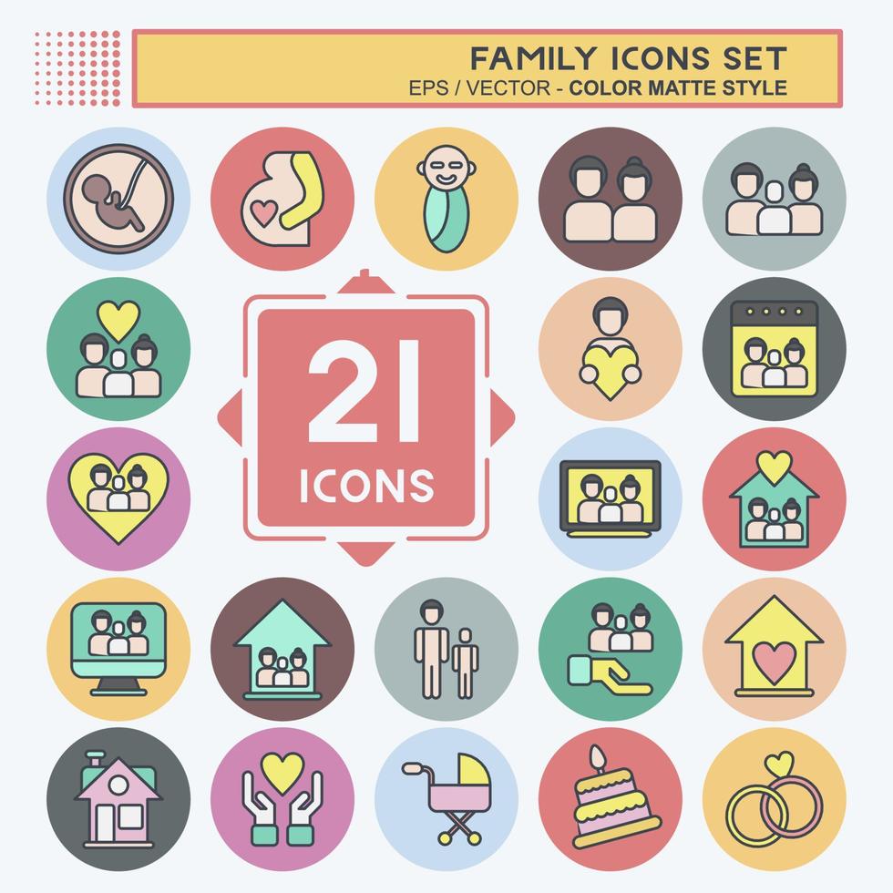 Icon Set Family. related to Love symbol. simple design editable. simple illustration vector