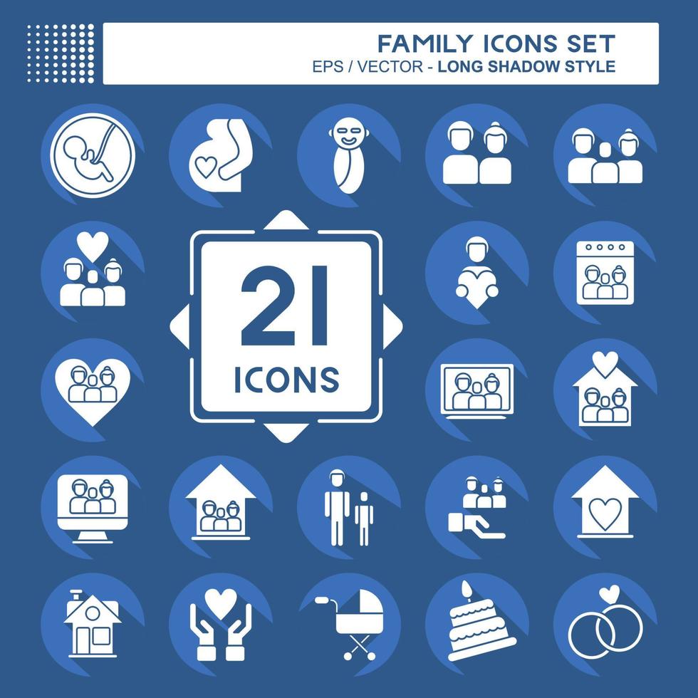 Icon Set Family. related to Love symbol. simple design editable. simple illustration vector