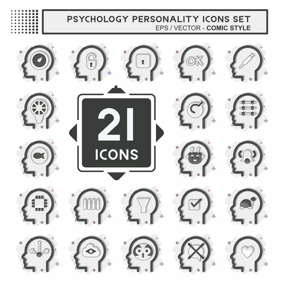 Icon Set Psychology Personality. related to Psychology Personality symbol. simple design editable. simple illustration vector