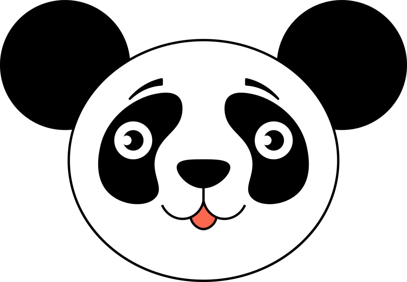 panda design illustration isolated on transparent background png