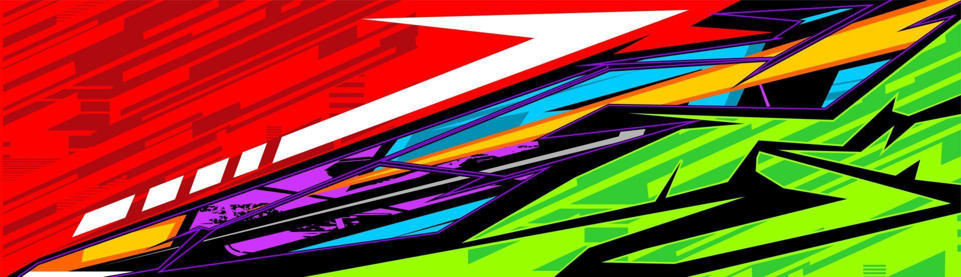 Car decal design vector. Graphic abstract stripe racing background kit designs for wrap vehicle, race car, rally, adventure and livery vector
