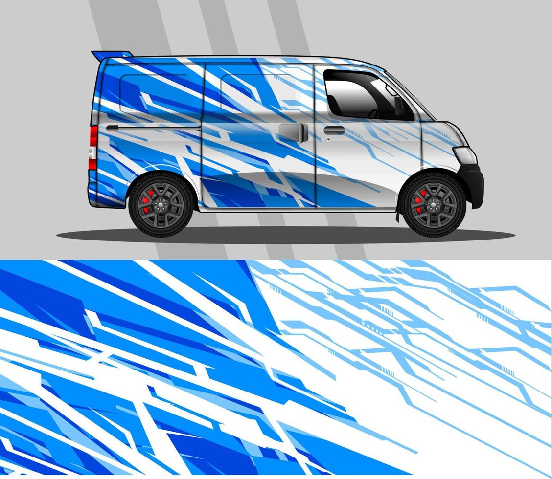 Abstract Car decal design vector. Graphic abstract stripe racing background kit designs for wrap vehicle, race car, rally, adventure and livery vector