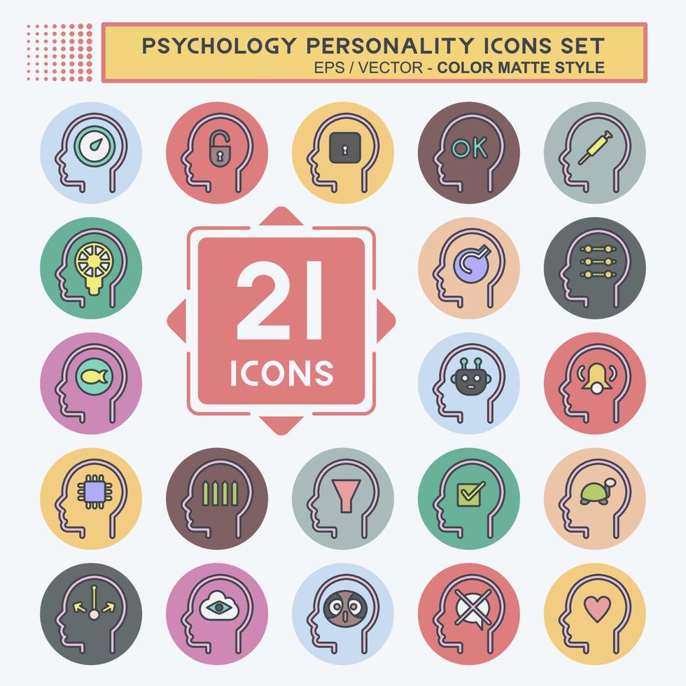 Icon Set Psychology Personality. related to Psychology Personality symbol. simple design editable. simple illustration vector