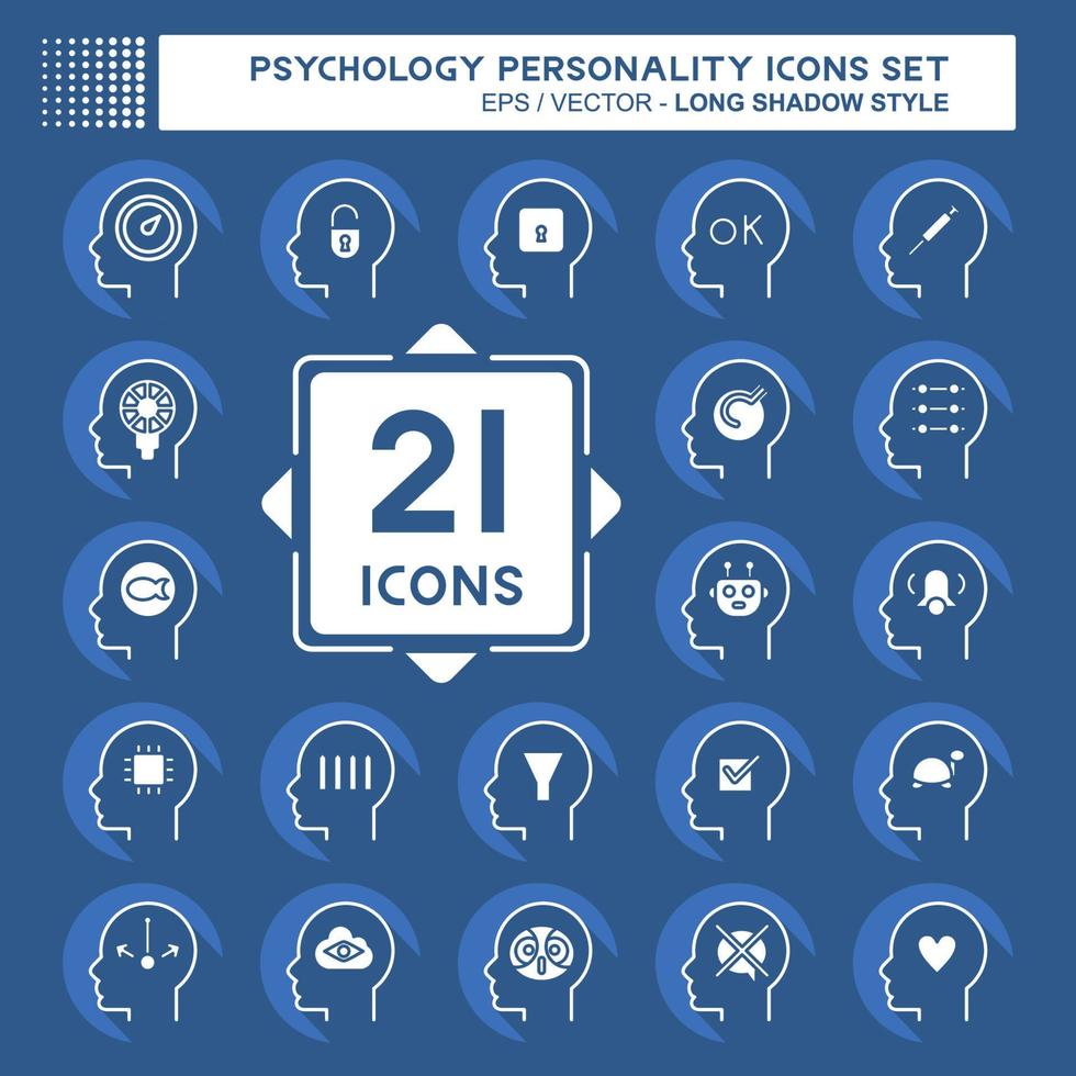 Icon Set Psychology Personality. related to Psychology Personality symbol. simple design editable. simple illustration vector