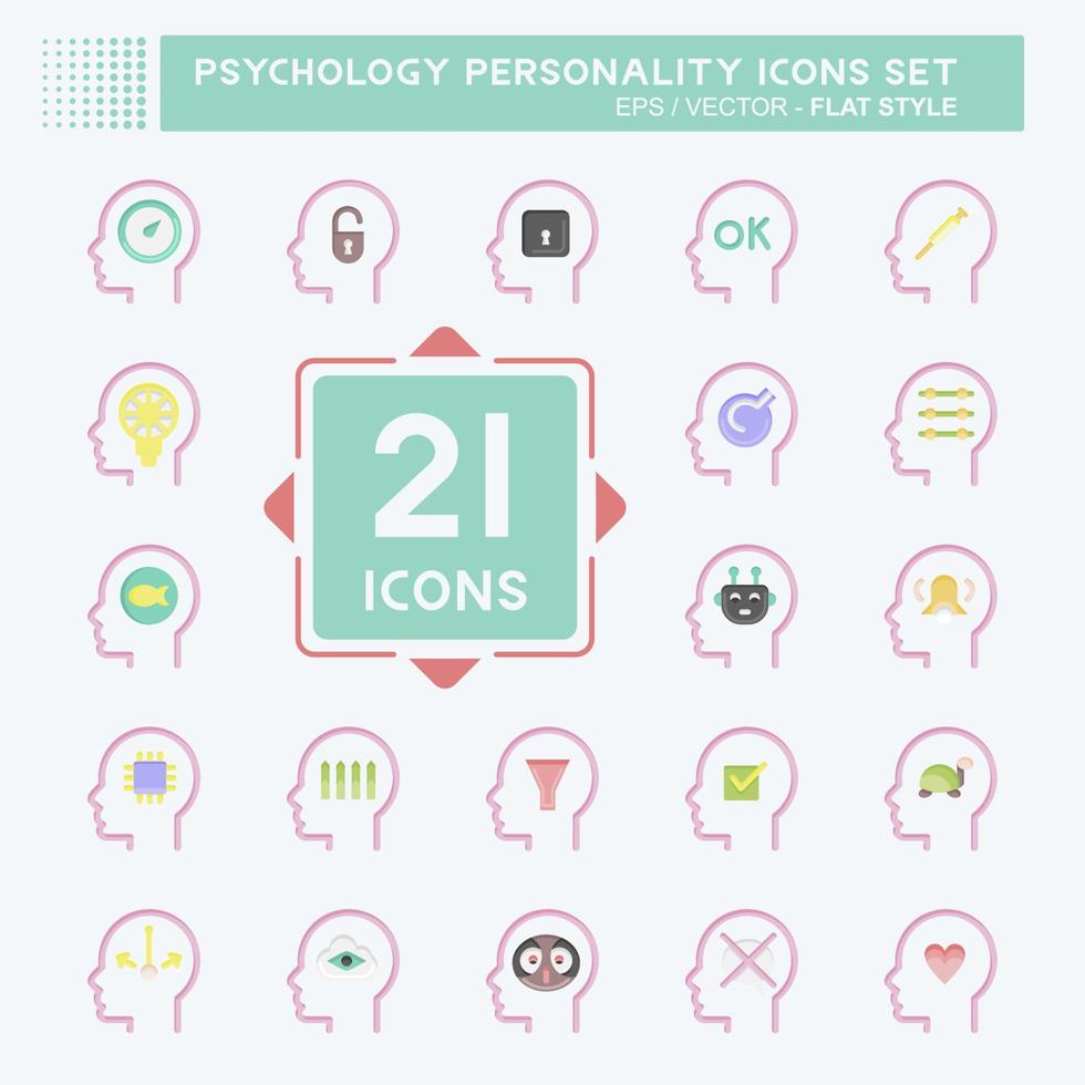 Icon Set Psychology Personality. related to Psychology Personality symbol. simple design editable. simple illustration vector