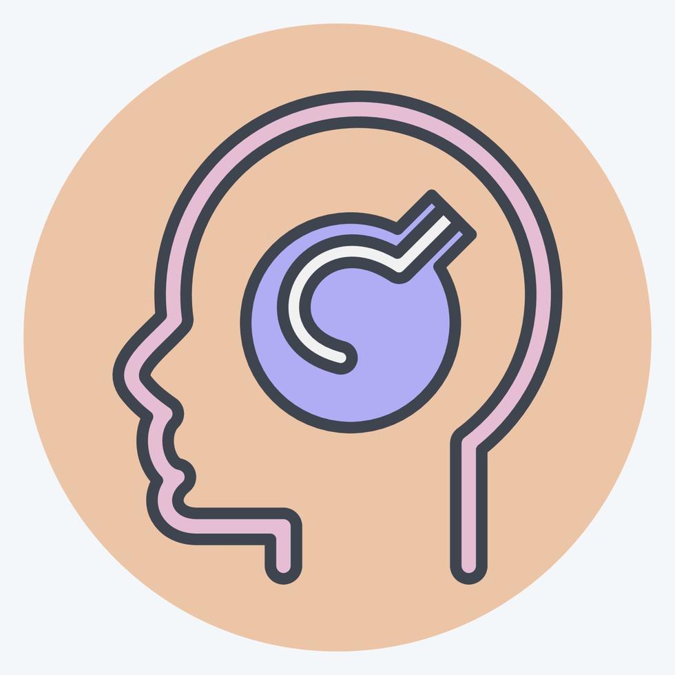 Icon Mental Problem. related to Psychology Personality symbol. simple design editable. simple illustration vector