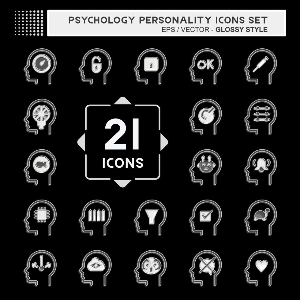 Icon Set Psychology Personality. related to Psychology Personality symbol. simple design editable. simple illustration vector