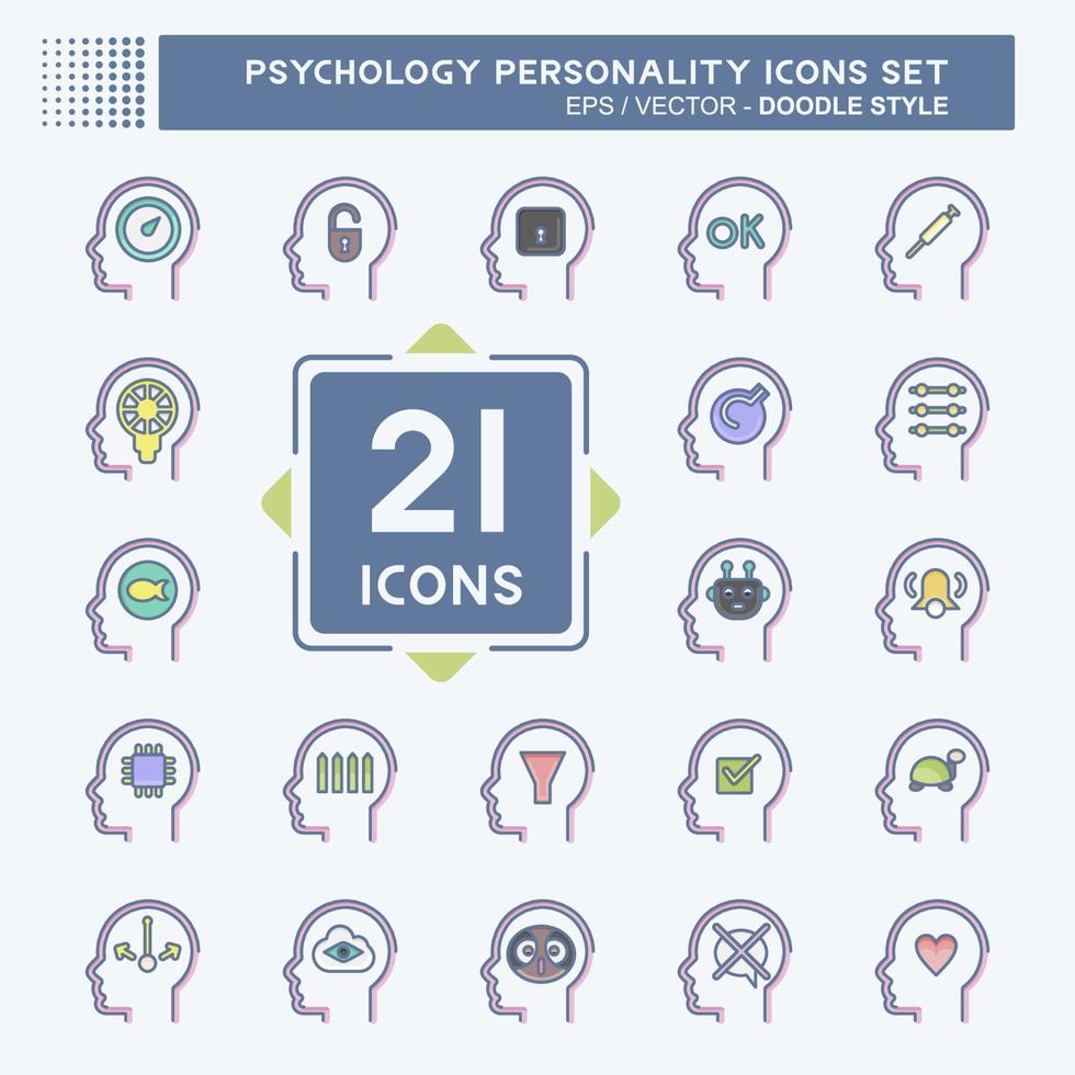 Icon Set Psychology Personality. related to Psychology Personality symbol. simple design editable. simple illustration vector