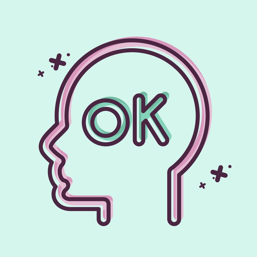 Icon Positive Attitude. related to Psychology Personality symbol. simple design editable. simple illustration vector