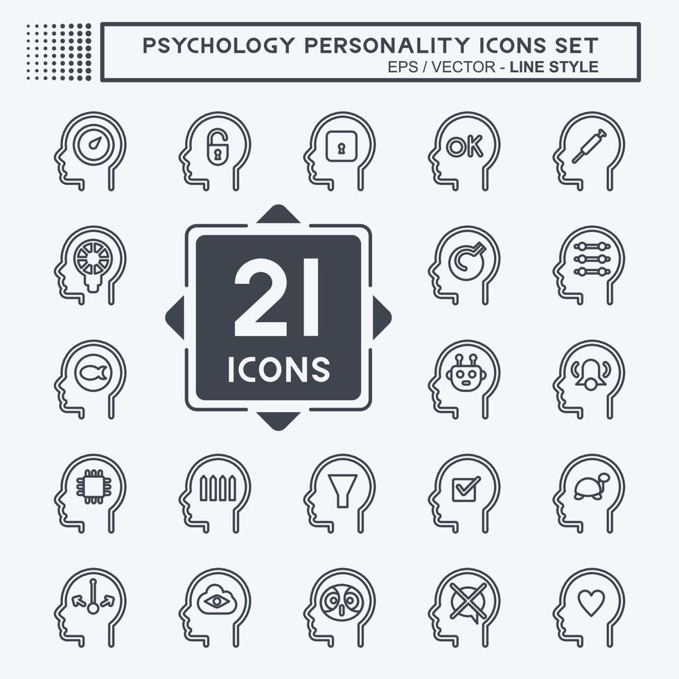 Icon Set Psychology Personality. related to Psychology Personality symbol. simple design editable. simple illustration vector
