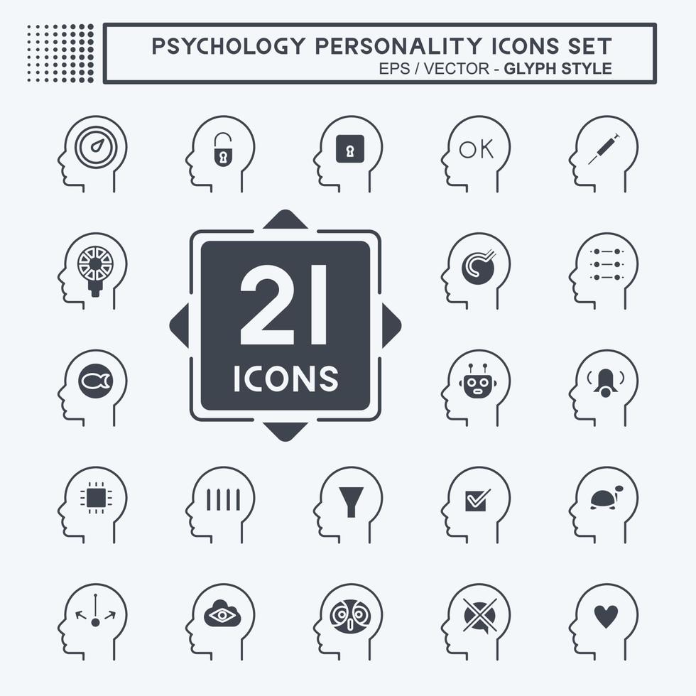 Icon Set Psychology Personality. related to Psychology Personality symbol. simple design editable. simple illustration vector