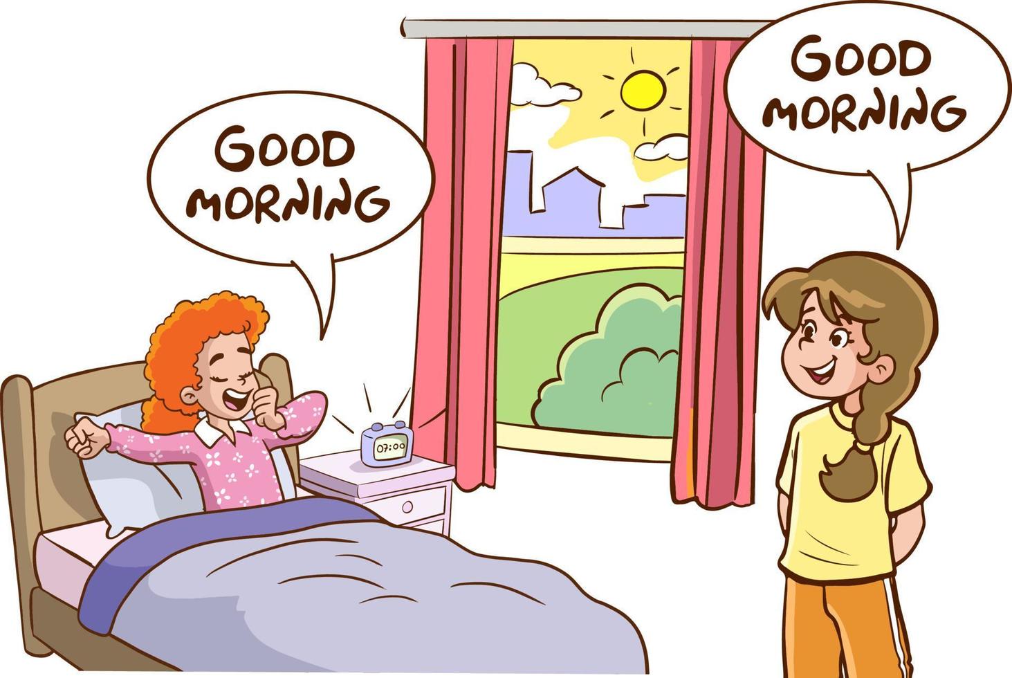 The Children Who Wakes Up And His Family Saying Good Morning 21081206 the-children-who-wakes-up-and-his-family-saying-good-morning-21081206