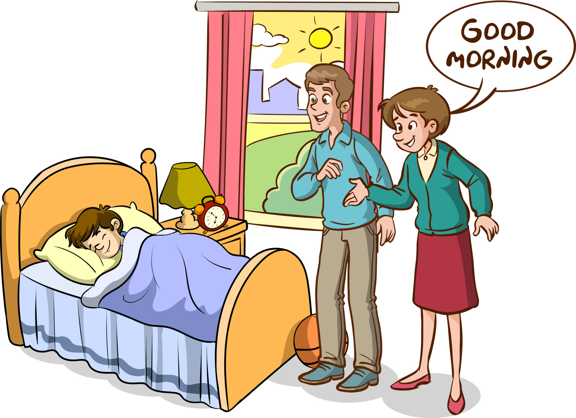 The Children Who Wakes Up And His Family Saying Good Morning 21081244 the-children-who-wakes-up-and-his-family-saying-good-morning-21081244