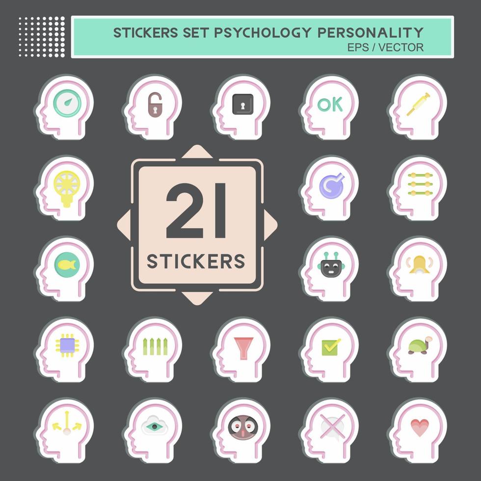 Icon Set Psychology Personality. related to Psychology Personality symbol. simple design editable. simple illustration vector