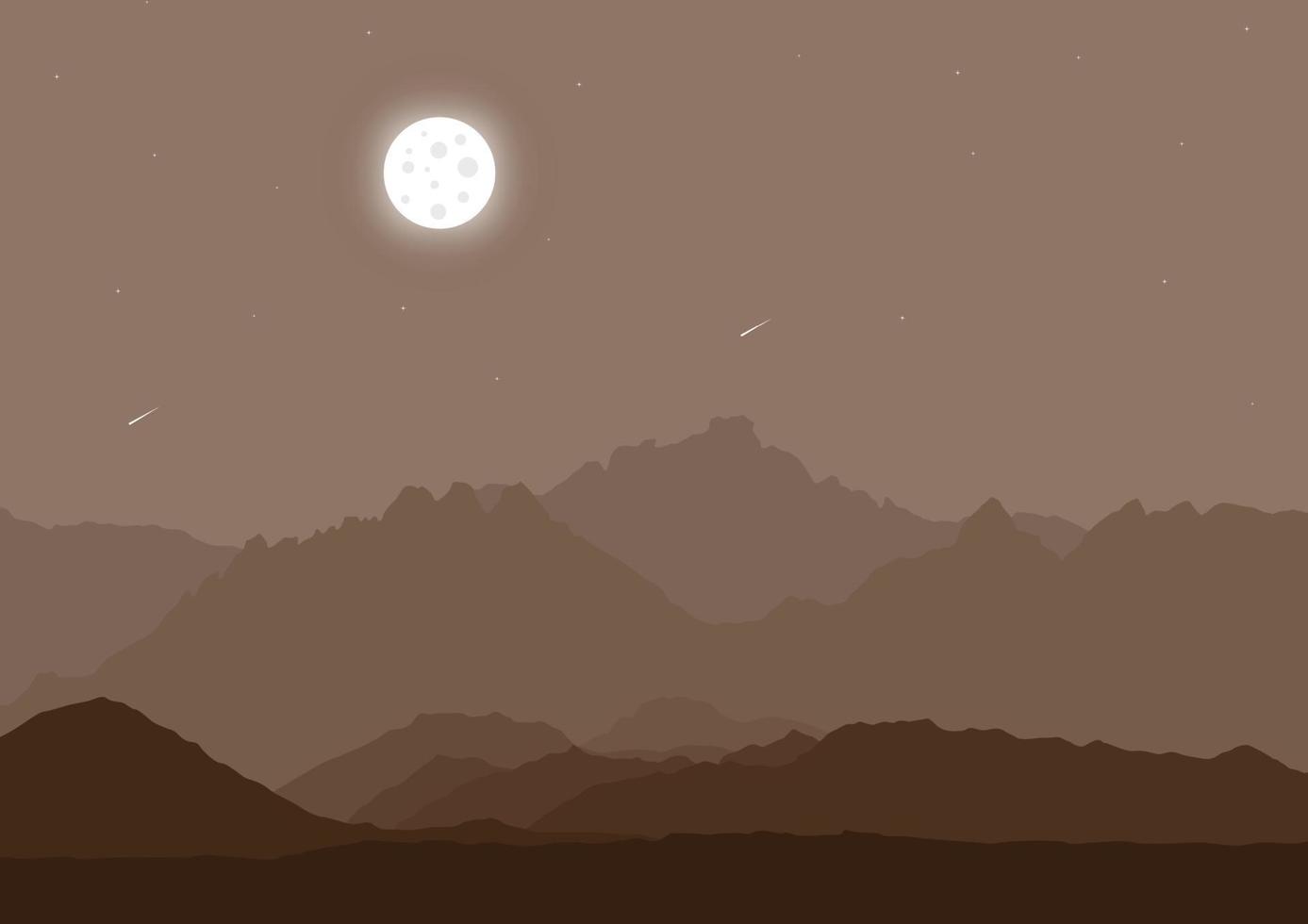 night mountains landscape vector design illustration
