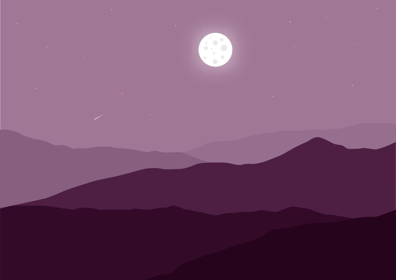 noche montañas paisaje vector diseño ilustración