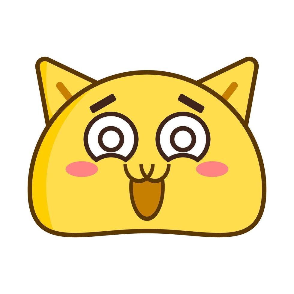 cute cat emoticon face vector