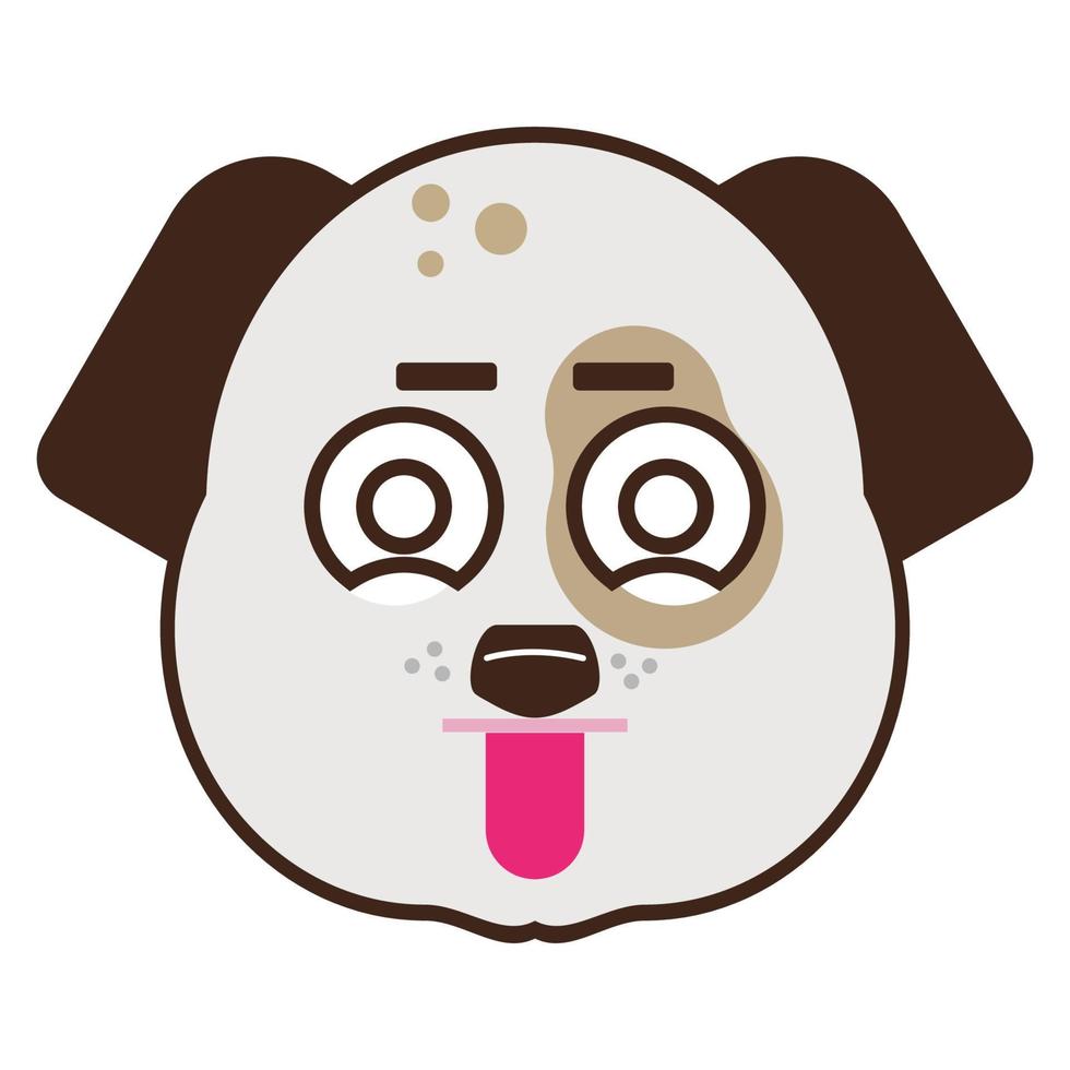 cute dog face emoticon vector