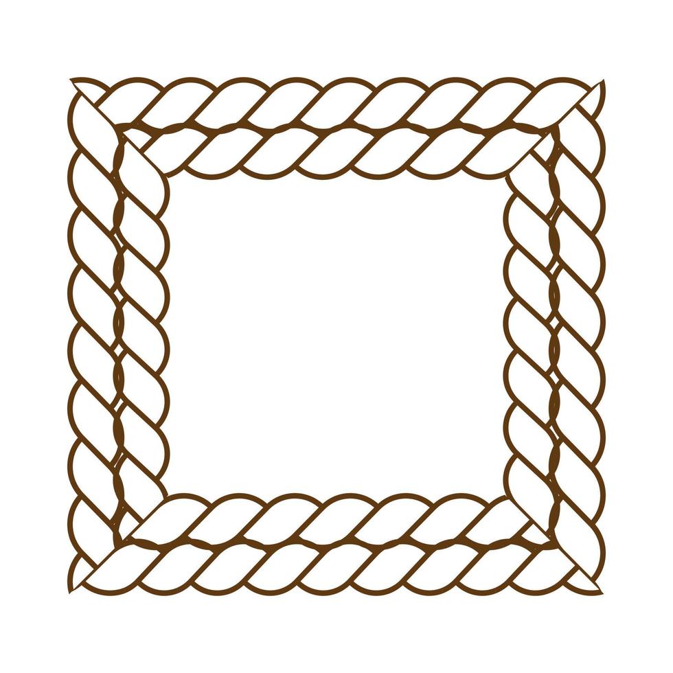 Rope round border frame vector