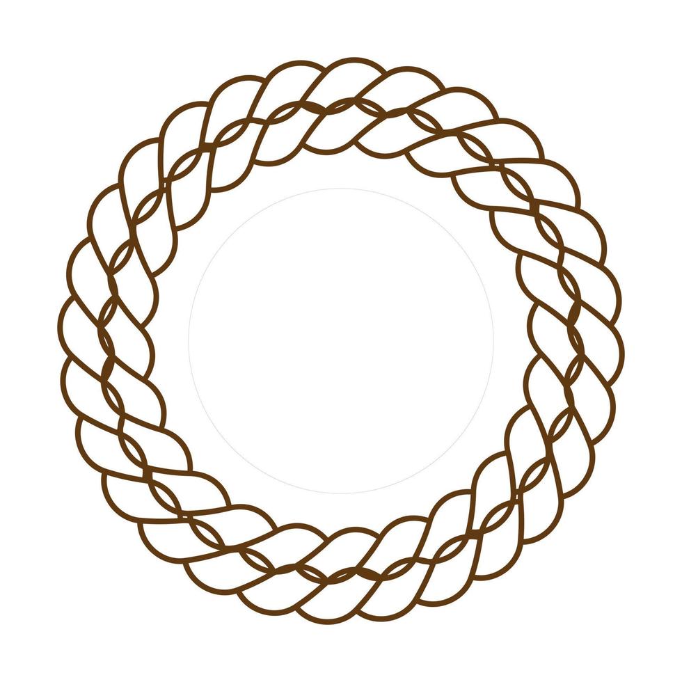 Rope round border frame vector