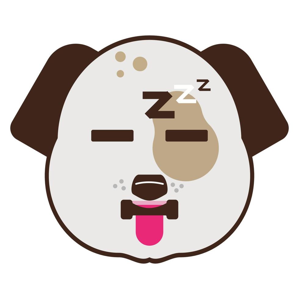 cute dog face emoticon vector