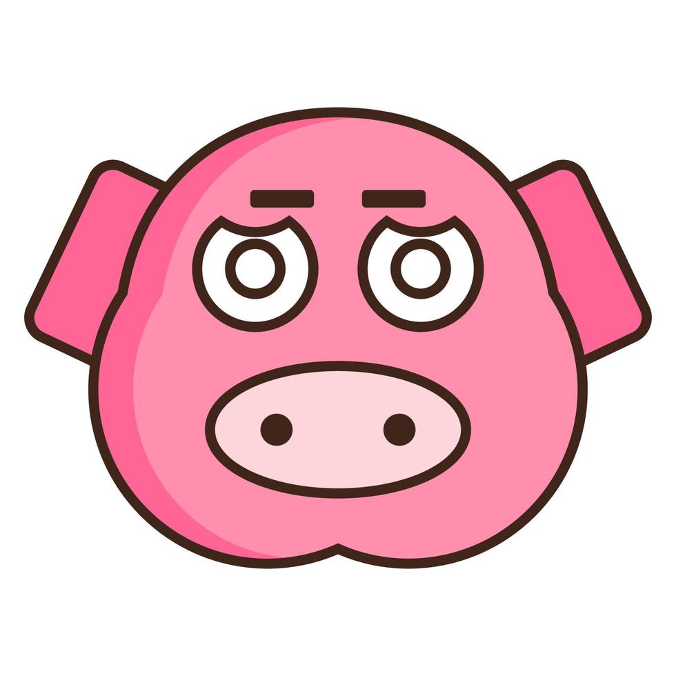 cerdo cara emoticon vector