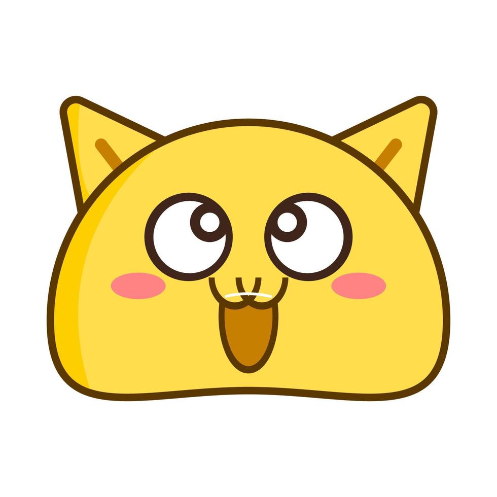 cute cat emoticon face vector