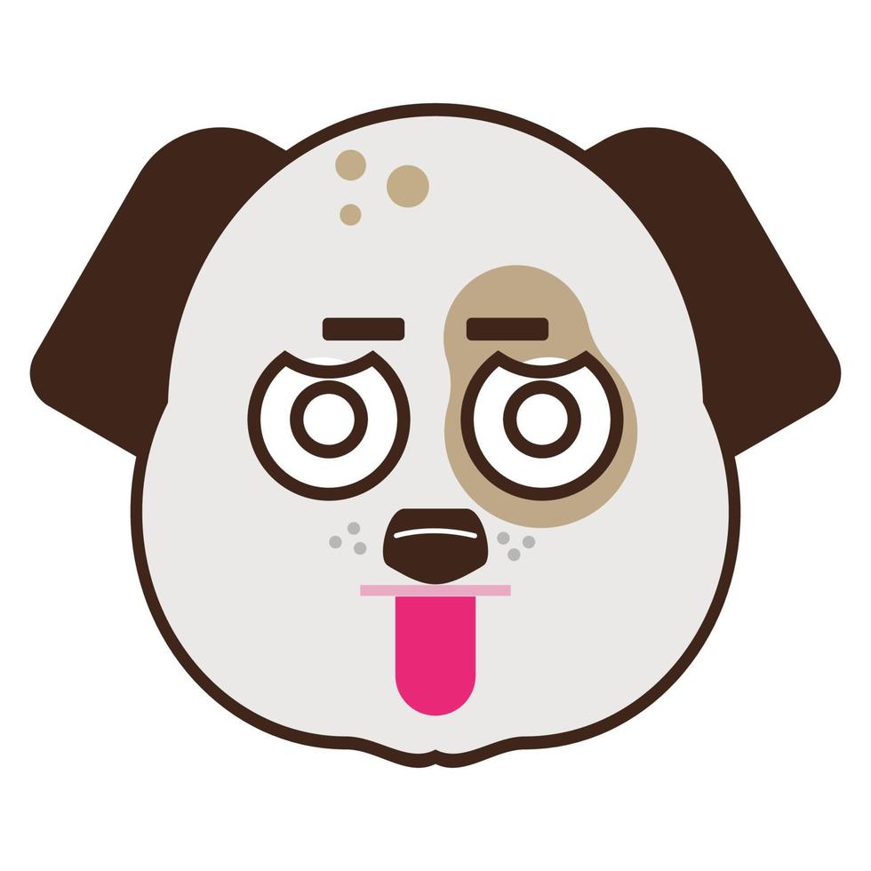 linda perro cara emoticon vector