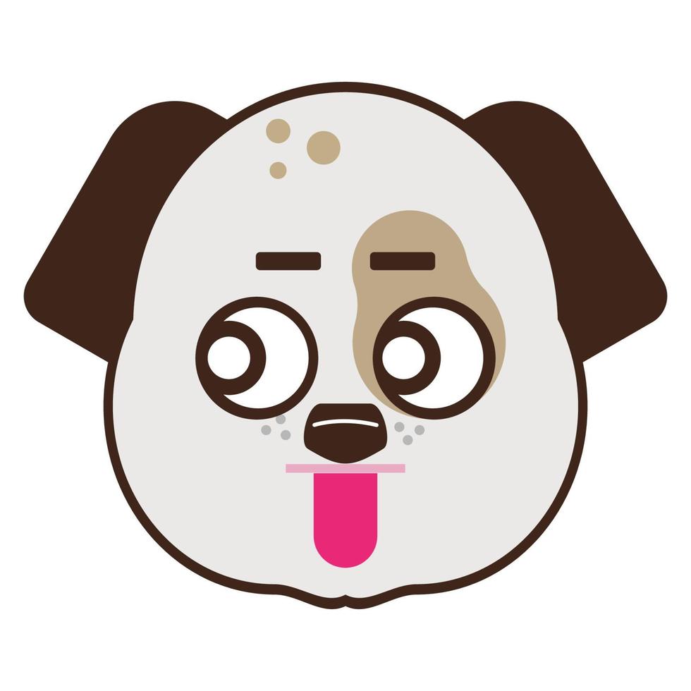 linda perro cara emoticon vector