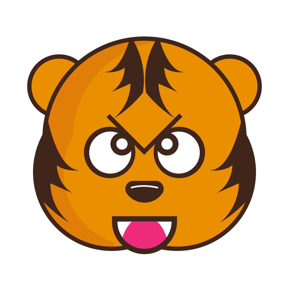 Tiger face Emoticon Icon vector