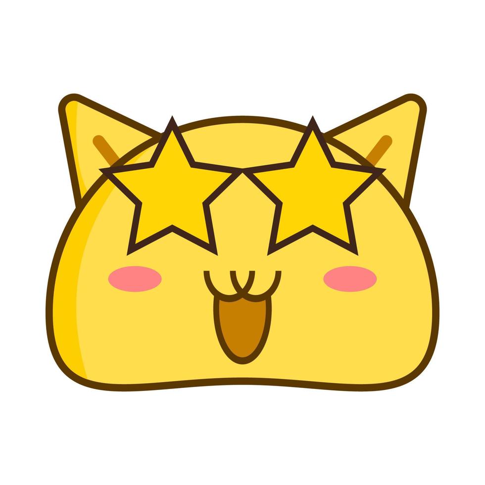 linda gato emoticon cara vector