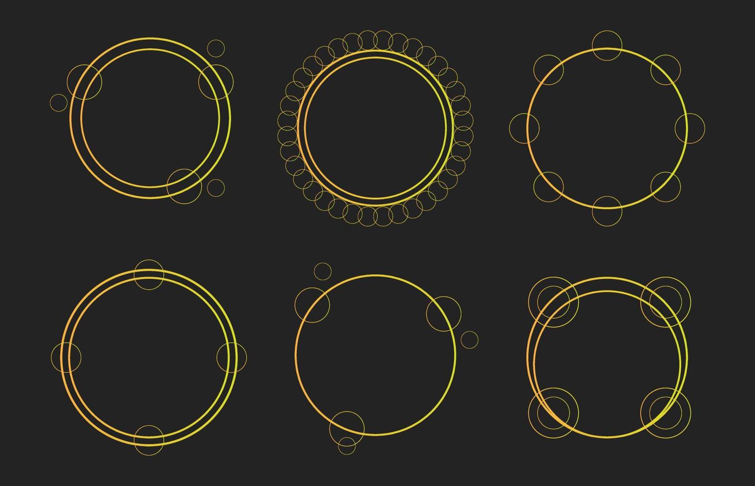 Golden line frame set vector