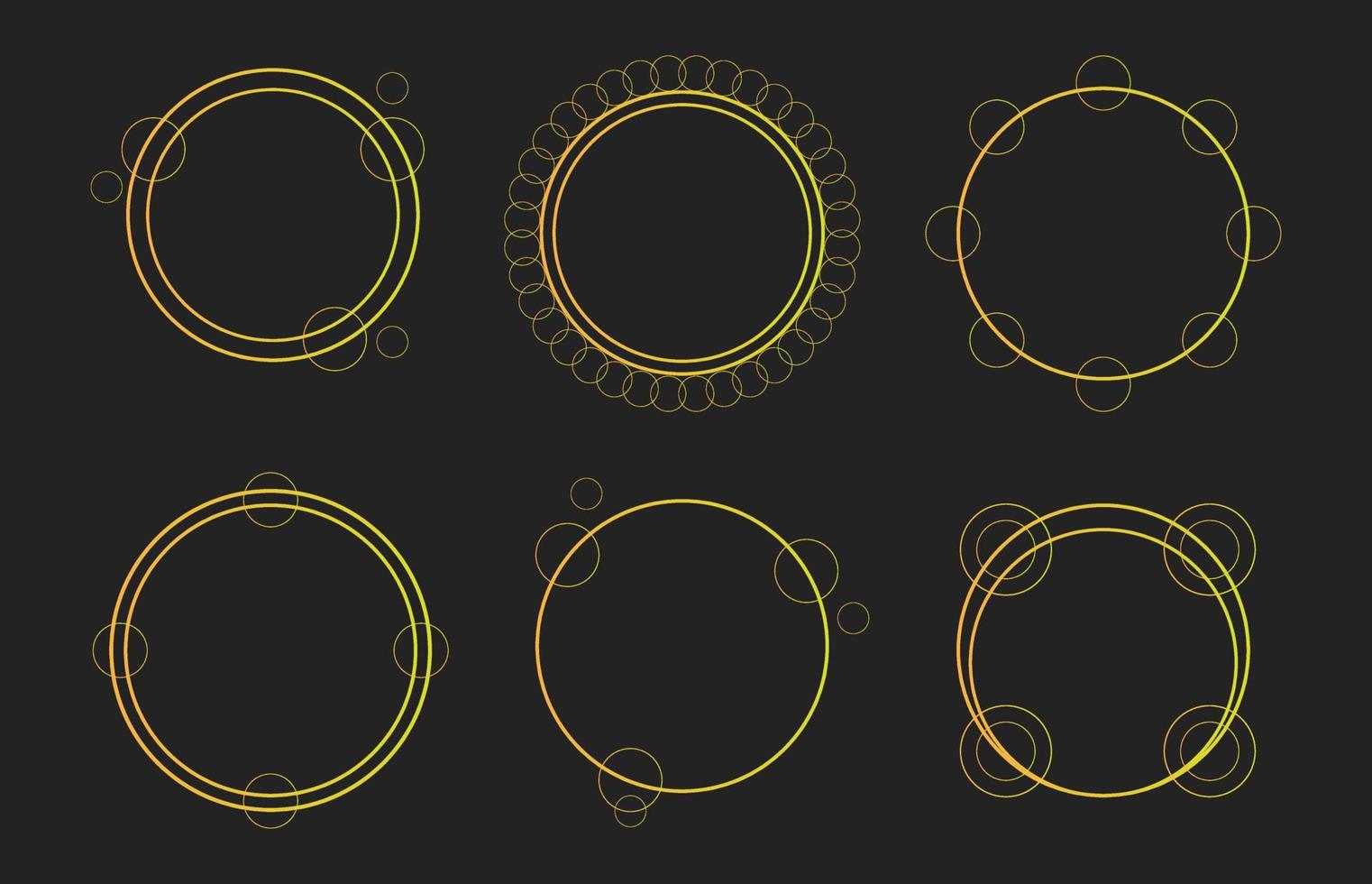 Golden line frame set vector