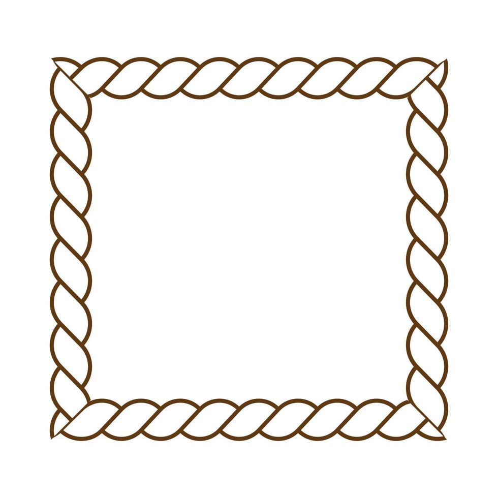 Rope round border frame vector