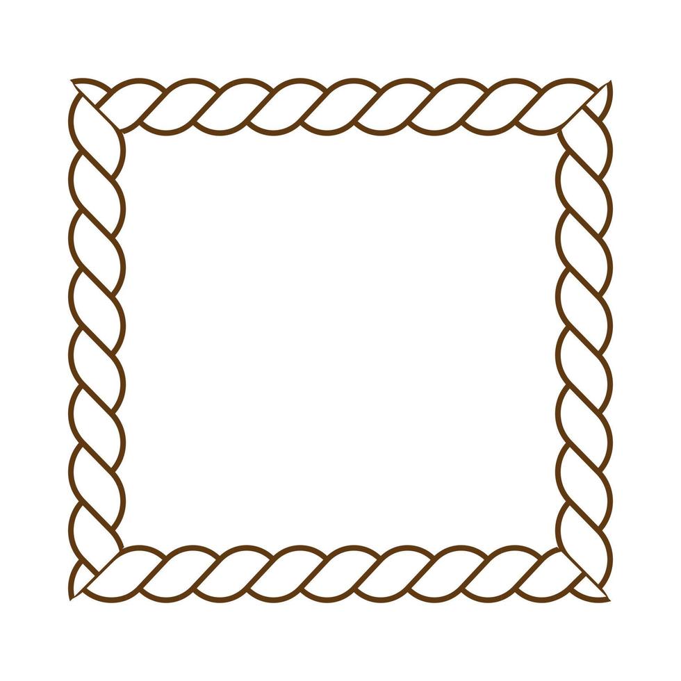 Rope round border frame vector