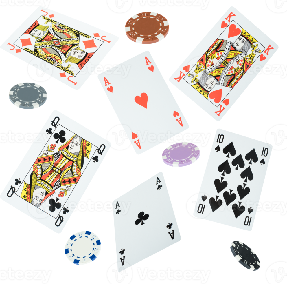 Poker playing cards. gambling and betting concept png