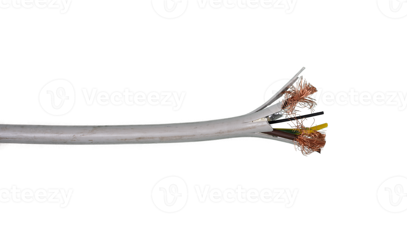 Image of cut electric cable. concept of business , danger and risk