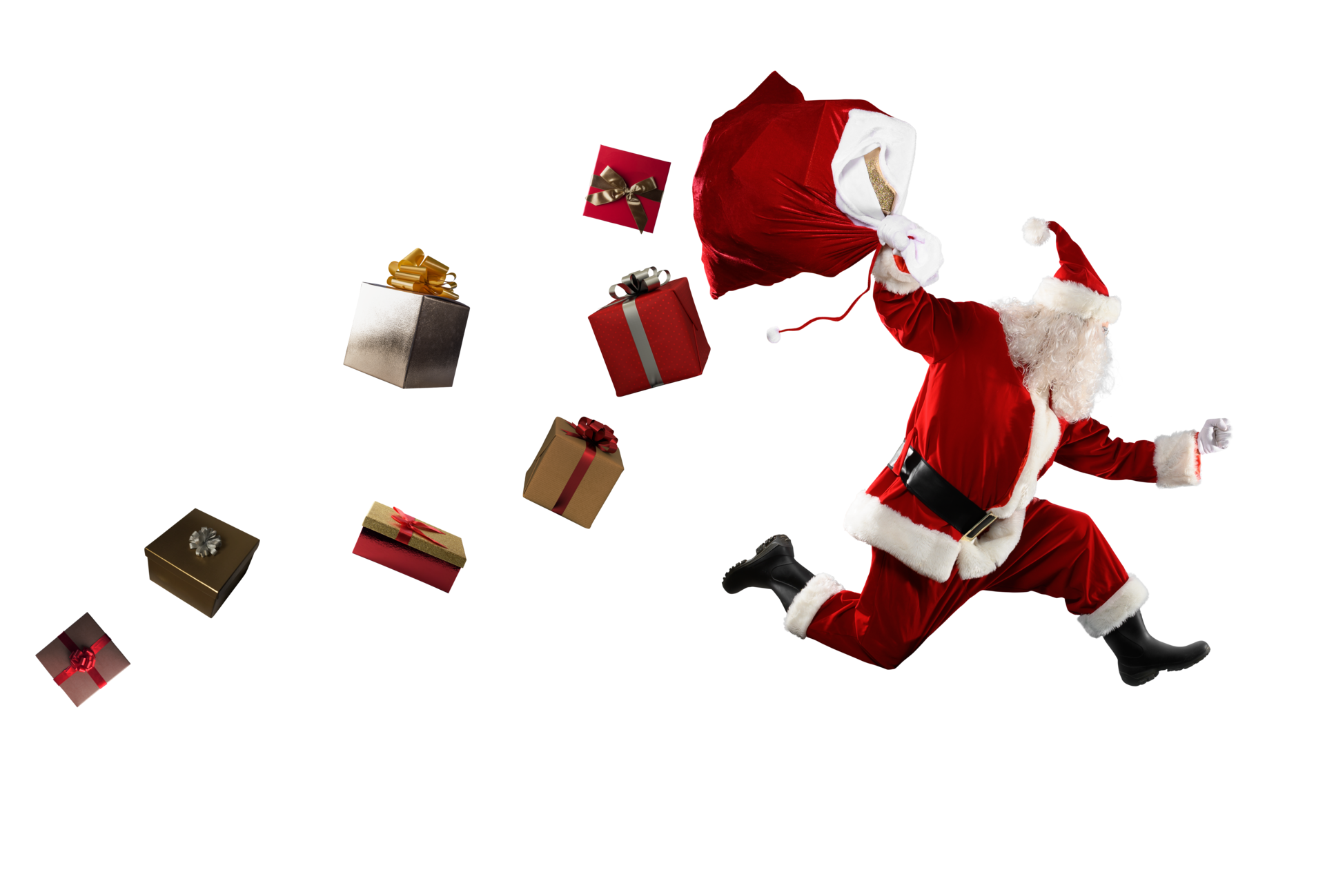 Santa Claus Runs Fast To Deliver All Gifts For Christmas 21081715 PNG santa-claus-runs-fast-to-deliver-all-gifts-for-christmas-21081715-png