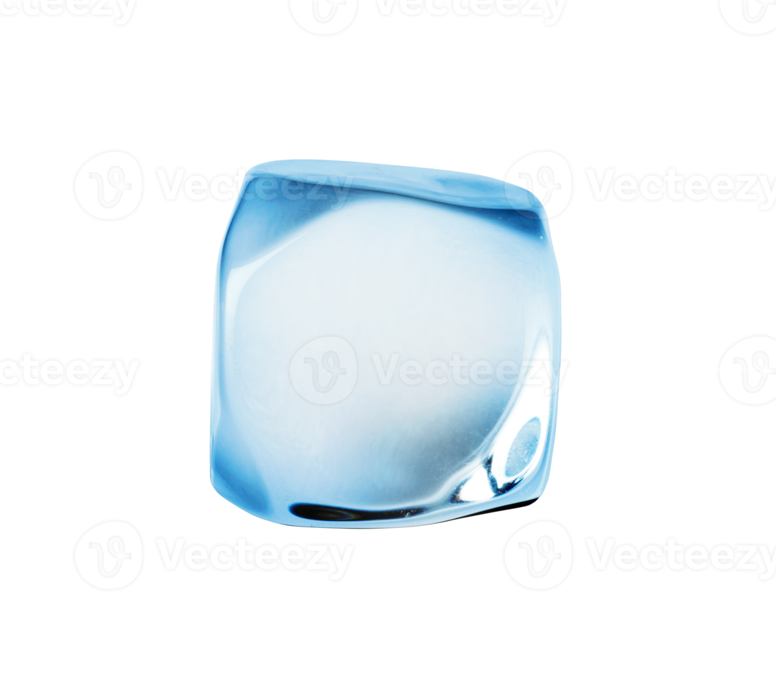 Image of blue ice cube of water 3d rendering png