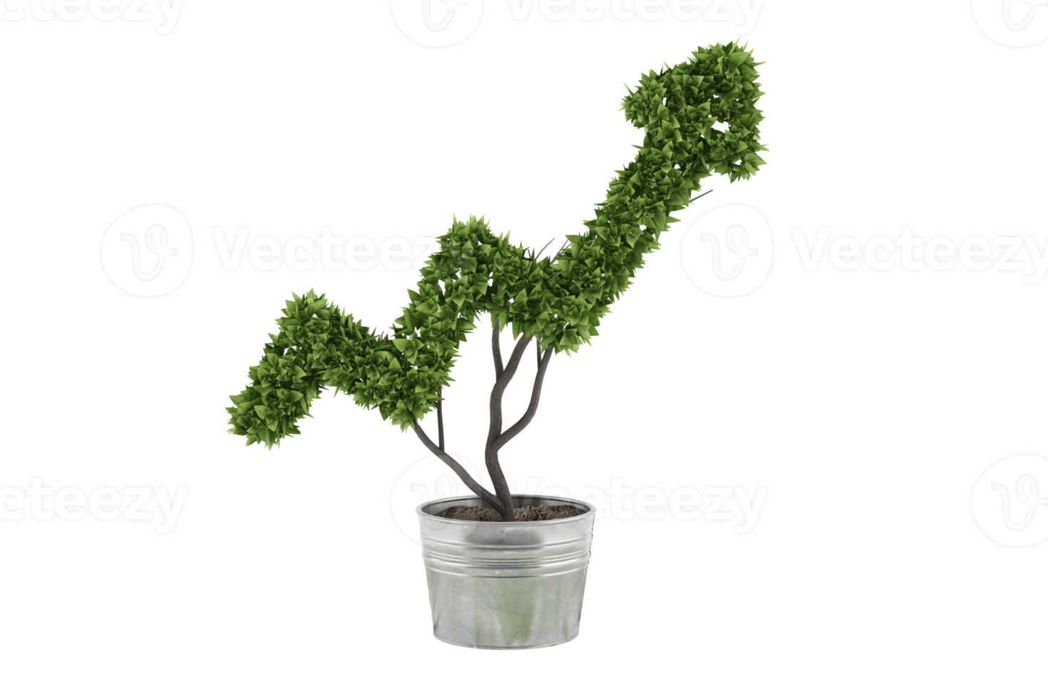 plante dans une pot Couper dans le forme de un La Flèche. concept de Succès et amélioration png