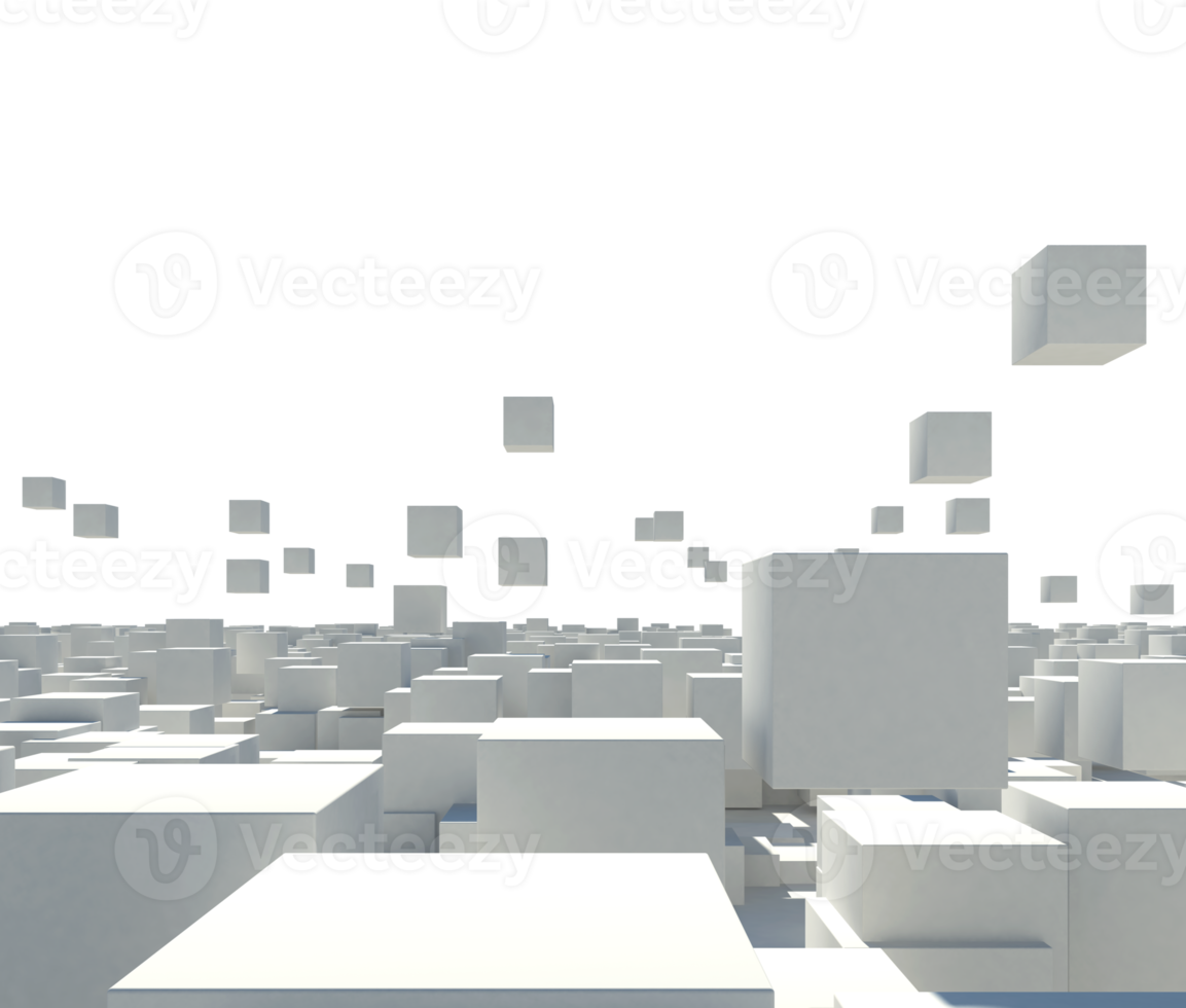 bild av abstrakt trogen abstrakt bakgrund med vit kuber. 3d tolkning png