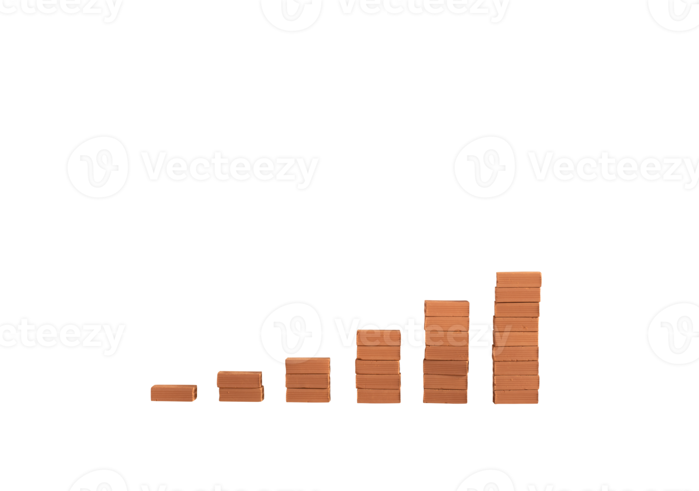 statistieken gebouwd met bakstenen. concept van succes, statistisch en winst png