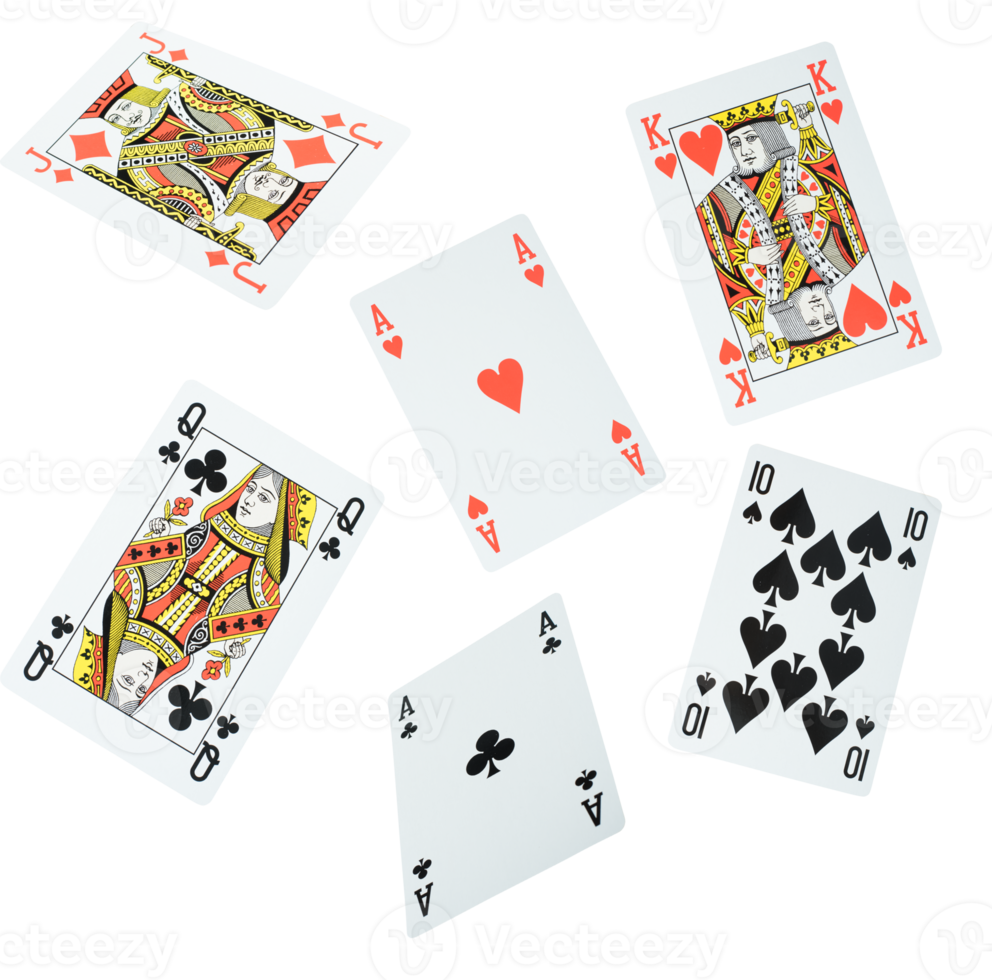 pôquer jogando cartões. jogos de azar e apostando conceito png