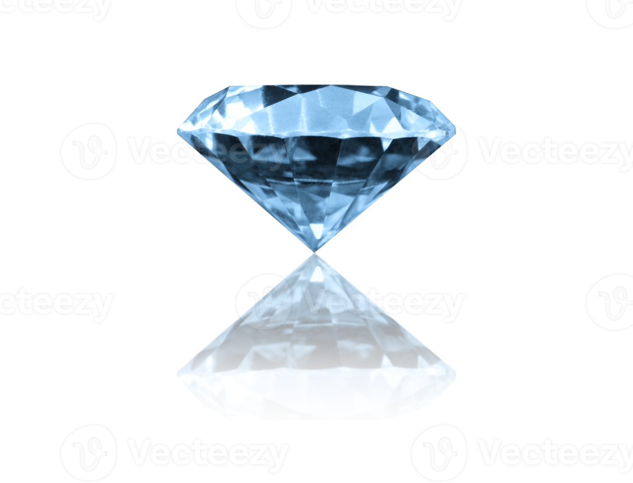 Image of big diamond with reflection 3d rendering png