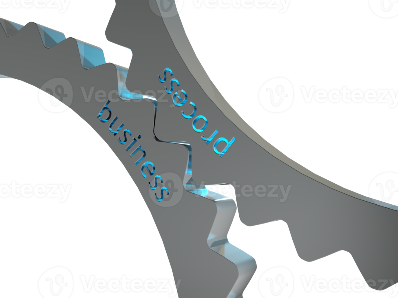 Gears interlocking. concept of process and business. 3d rendering png