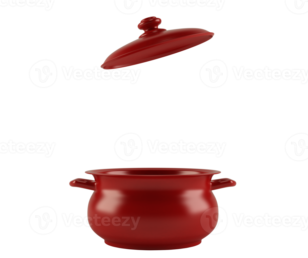 Image of burgundy pot with lid for cooking png