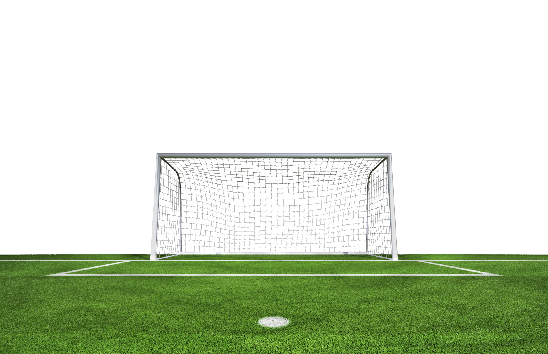 Football goal at the stadium with green grass 21081986 PNG