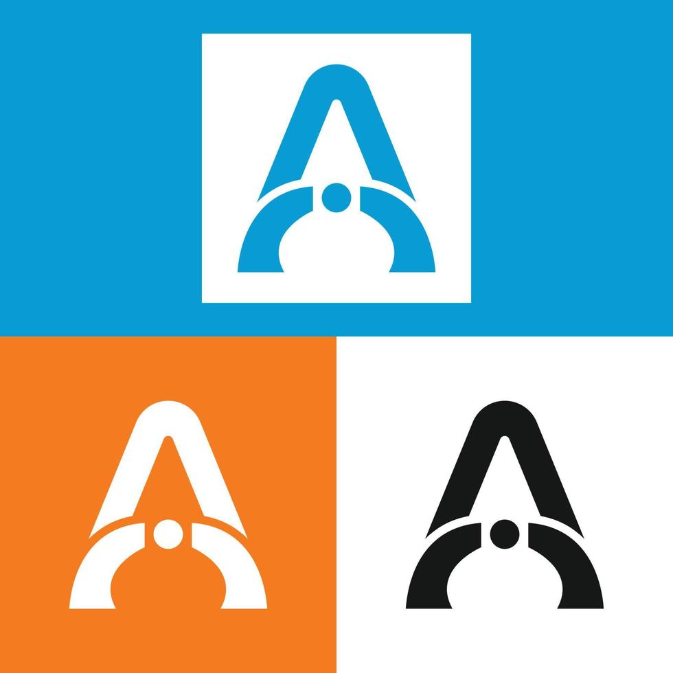 A Letter vector art logo Design.