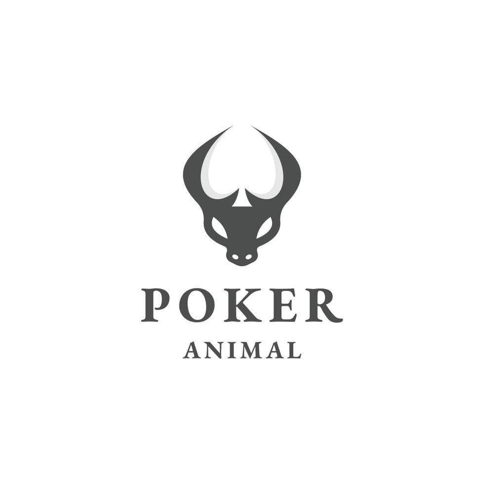 toro animal póker logo icono diseño modelo plano vector