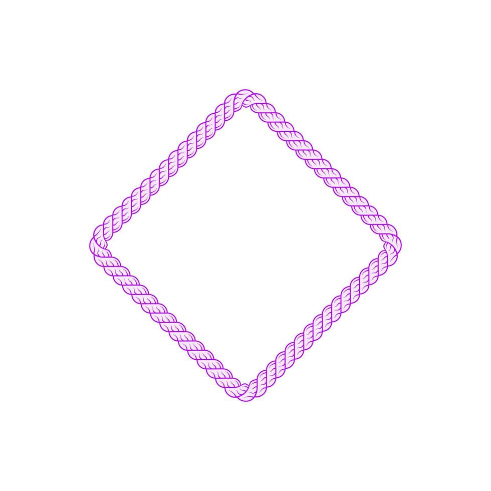 Purple quilted square rope logo symbol vector illustration.